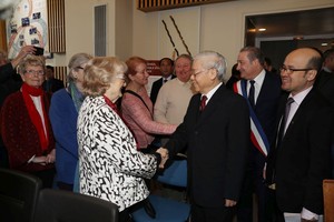 阮富仲總書記接見法國友人。（圖源：智勇）