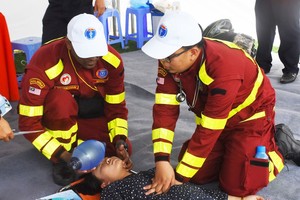 應對天災的國際醫療演習一瞥。（圖源：Zing）