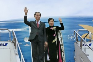 國家主席陳大光昨日從日本起程返回越南。（圖源：顏創）