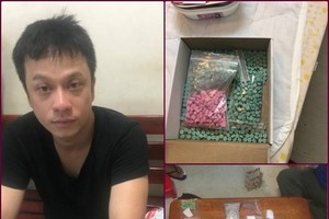 涉案嫌犯鄧黃明與毒品物證。（圖源：公安機關提供）