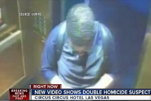 美懸賞一萬美元徵集殺人案線索。最新消息：美國警方剛公佈了涉案嫌犯被酒店監控錄下的視頻片段。（圖源：視頻截圖）