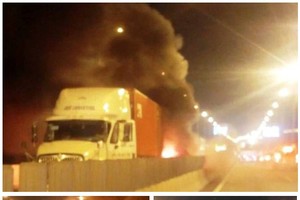 車禍現場客車起火導致兩人喪命。（圖源：互聯網）