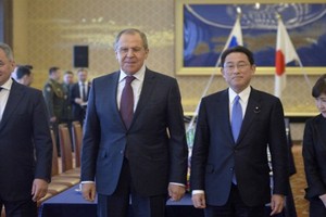 俄羅斯外交部長拉夫羅夫和國防部長紹伊古３１日與到訪莫斯科的日本外相河野太郎、防衛大臣小野寺五典舉行２＋２會談，側重就安全問題​​進行對話。（圖源：互聯網）