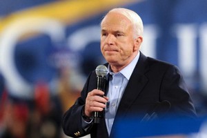 麥凱恩在2008年11月競選總統時的資料圖片。（圖源：互聯網）
