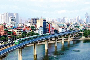 河內都市鐵路項目中的吉靈-河東線路將從本月20日投入試驗性運行。（圖源：交通報）