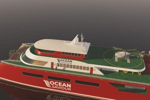 “海洋救星”清潔船的動畫設計圖。（圖源：Yacht News）