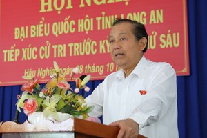 政府常務副總理張和平在選民接觸會上發表講話。（圖源：VGP）