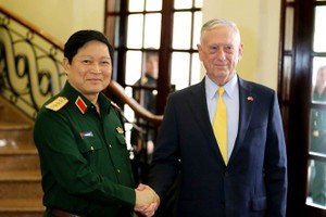 國防部長吳春歷大將接見美國國防部長吉姆‧馬蒂斯。（圖源：獨立）