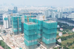 興建中的公寓。