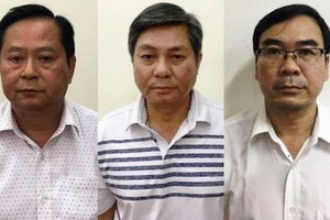 被暫時拘押的3名嫌疑人阮友信（左）、陶英傑（中）及張文細。（圖源：公安部）