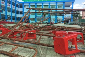 手腳架倒塌事故現場。（圖源：文珠）