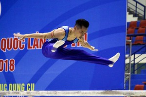 黎清松(本市)在單槓賽項的表現，奪得金牌。（圖源：黎海）