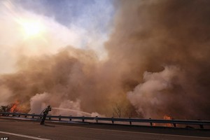 美國南加州山火。（圖源：AP）