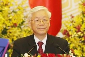黨中央總書記、國家主席阮富仲向全國同胞致以新春祝福。（圖源：越通社）