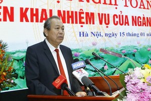 政府常務副總理張和平出席會議並發表指導意見。（圖源：VOH）