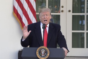 美國總統特朗普在華盛頓白宮發表講話。（圖源：新華社）