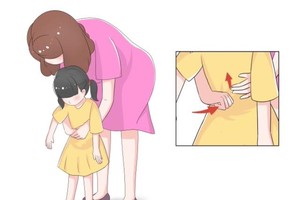 1歲以上的兒童：腹部手拳連續衝擊6~8次。（圖源：互聯網）