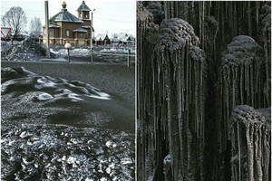 積雪及冰柱上均鋪滿黑塵。（圖源：The Guardian）