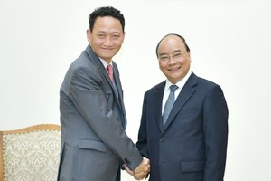 政府總理阮春福接見韓國 駐越大使金度鉉。（圖源：Chinhphu.vn）