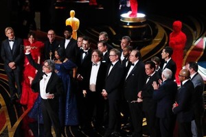 《綠皮書》主創人員上台領獎。（圖源：互聯網）