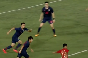 印尼隊(紅衣)-泰國隊比賽一瞥。（圖源：互聯網）