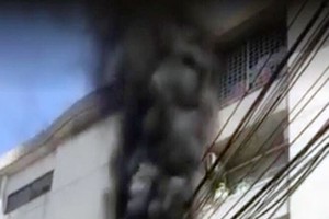 河喬公寓失火現場。（圖源：桂邊）