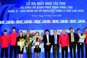 亞洲U23足球賽資格賽K組小組賽贊助商、比賽傳播電視頻道公佈儀式。（圖源：M.H）