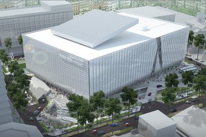 核查潘廷逢體育館投資手續。圖為潘廷逢體育館總體效果圖。