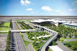 隆城機場可行性報告 5 月 30 日前須完成。圖為隆城機場效果圖。（圖源：越通社）