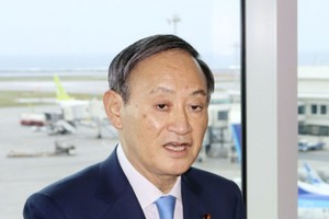 日本內閣官房長官菅義偉。（圖源：共同社）