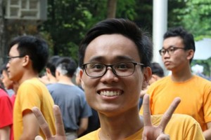 阮泰源聽到獲得阮文享助學金時喜形於色。