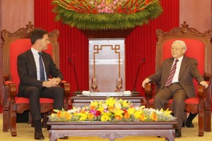 總書記、國家主席阮富仲接見荷蘭首相馬克‧呂特。（圖源：越通社）