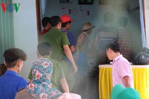 職能力量趕抵現場勘查爆炸原因。（圖源：VOV）