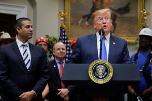 當地時間12日，美國總統特朗普在白宮羅斯福廳發表關於美國5G部署的講話。（圖源：互聯網）