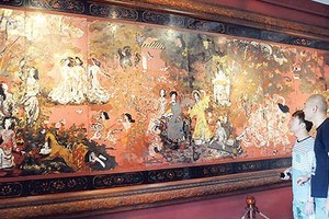 阮嘉智畫家的著名畫作 -《中南北春園》。（圖源：安蓉）