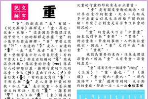 說文解字 『重』
