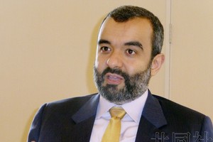 沙特阿拉伯通訊與信息技術部大臣施瓦哈。（圖源：共同社）