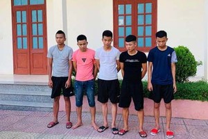 被刑拘的5名嫌犯。（圖源：警方提供）