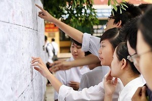 應屆高中畢業生查詢高考成績。（圖源：VTV）