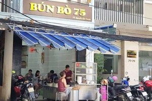 圖為峴港市阮志清街75號牛肉粉店。（圖源：T.T）