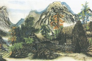 山區人家（北方）　　何麗華 畫