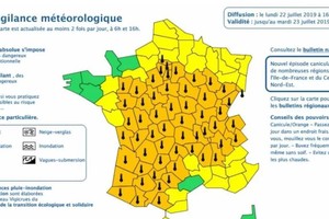 新一輪熱浪從當地時間22日起襲擊法國，且不斷升級，目前已有59個省份發佈高溫橙色預警。（圖源：互聯網）