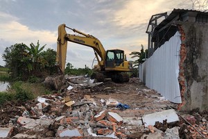 圖為金甌省人委會主席阮進海的住房在去年8月23日至26日期間進行場地拆除的現場。（圖源：金甌省人委會辦公室提供）