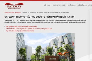 Gateway國際學校在其網站上推介的內容。（圖源：gateway.edu.vn）