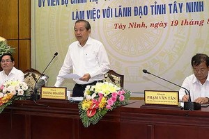 政府常務副總理張和平（中）在會上發表講話。（圖源：越通社）