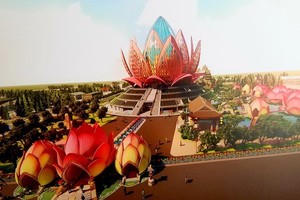 新華園公司的蓮花寶塔項目配景圖。