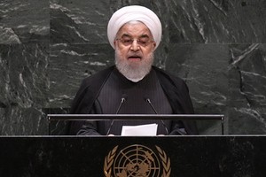 伊朗總統魯哈尼在第74屆聯合國大會一般性辯論上發言。（圖源：新華社）