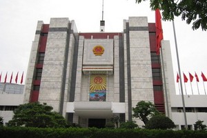 圖為河內市人委會、人民議會辦公樓一瞥。（圖源：世柯）