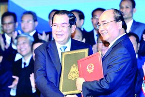 越柬簽署歷史性邊境協議。（圖源：越通社）