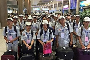 今年前9個月，赴外國工作的越南勞工總數為10萬4615人。（示意圖源：田升）